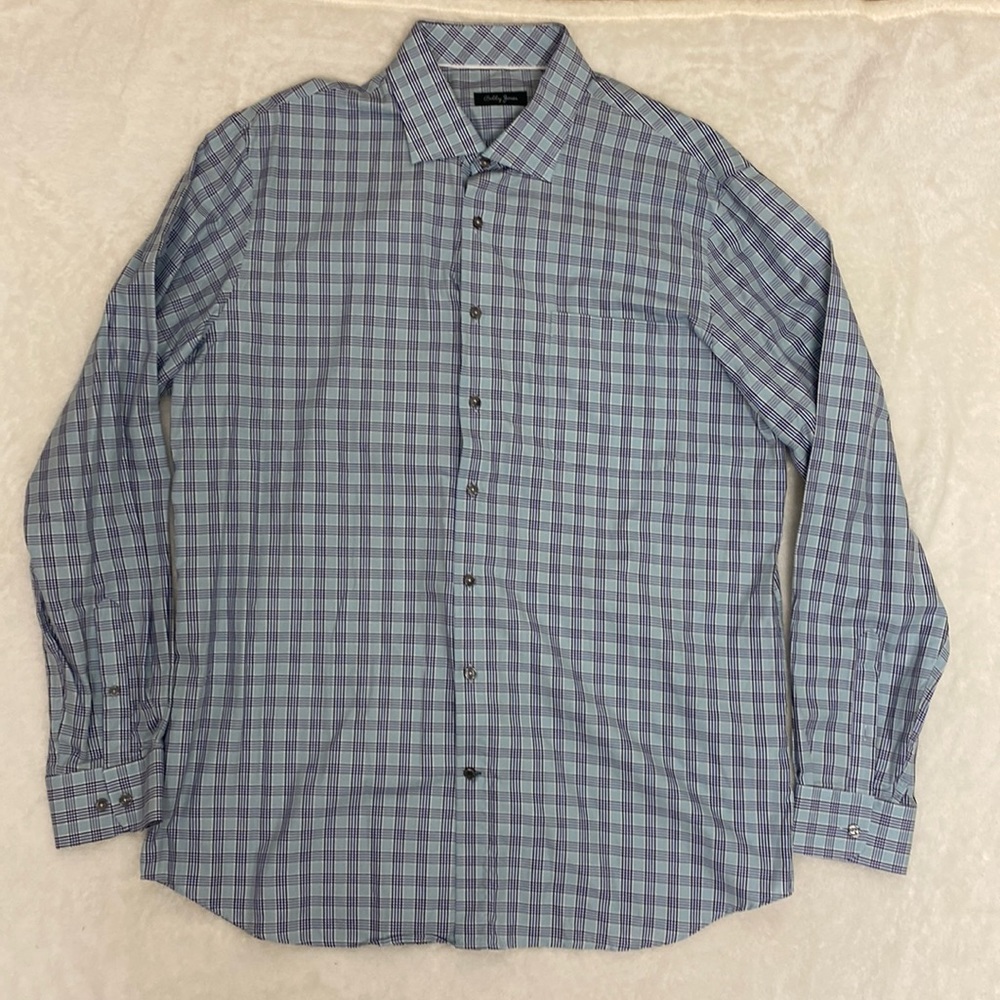 Bobby Jones Plaid Button Down dress Shirt.  EUC, size XXL